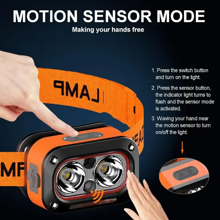 Lampe frontale à détecteur de mouvement