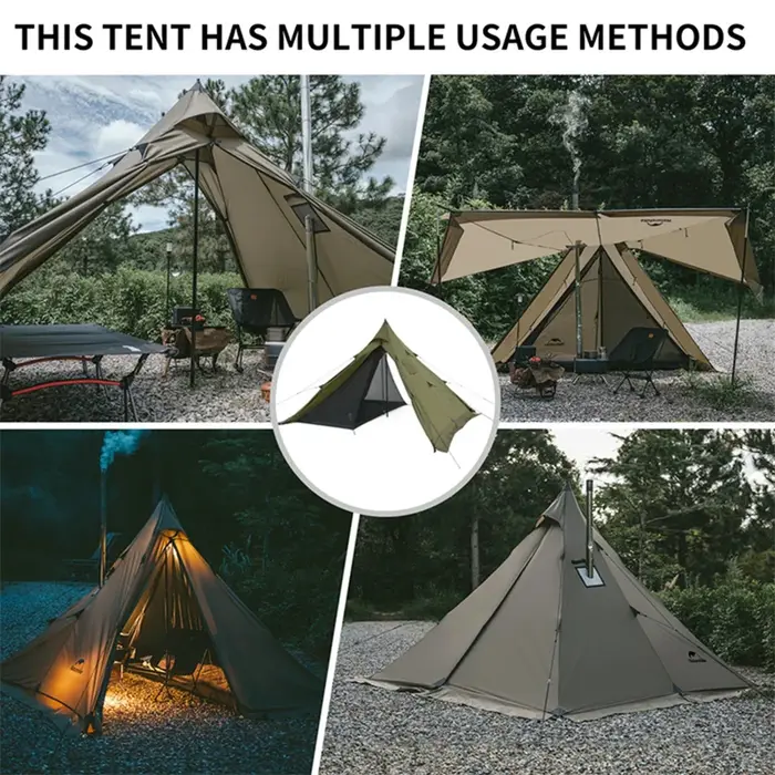 Naturehike – tente pyramide de feu Ranch avec cheminée