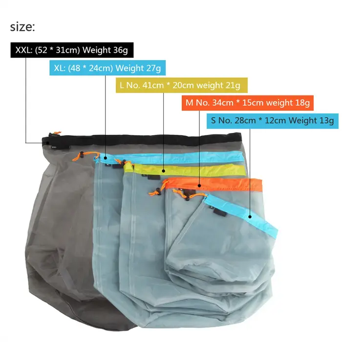Sac de camping en maille ultraléger