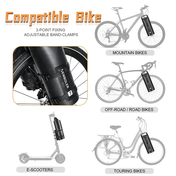 NEWBOLER Portable étanche vélo fourche sac 3L 7L Portable vélo sac électrique Scooter sac vélo avant sac vélo fourche sac