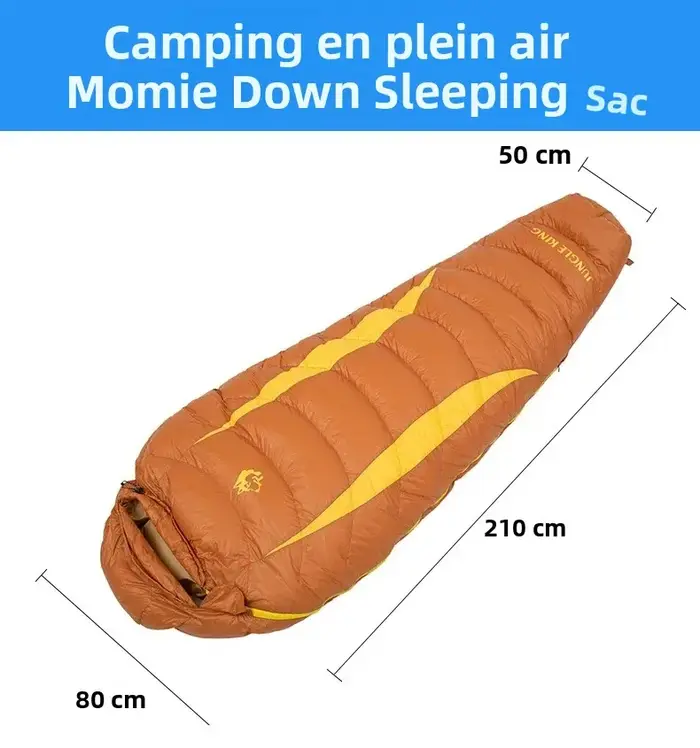 JUNGLE KING hiver vers le bas sac de couchage adulte momie Style chaud trois saisons canard