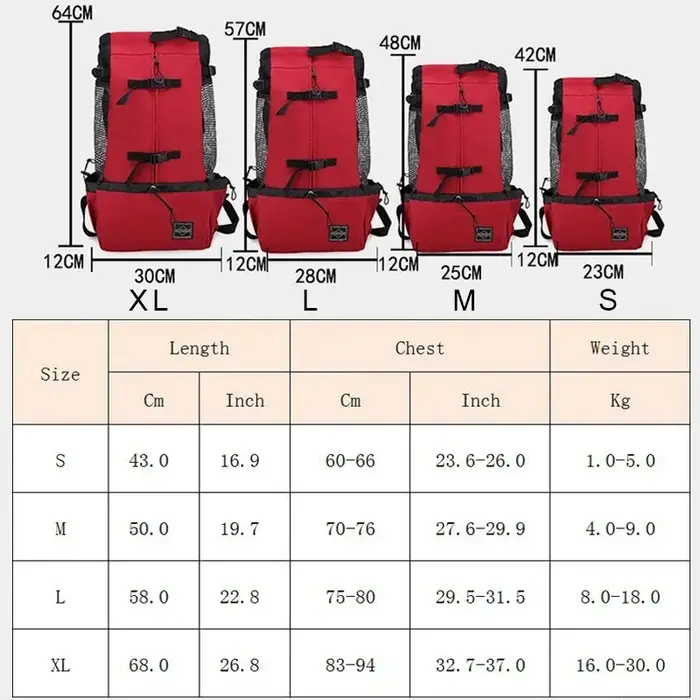 Sac à dos de transport pour chien en nylon robuste pour chiens de petite et moyenne taille