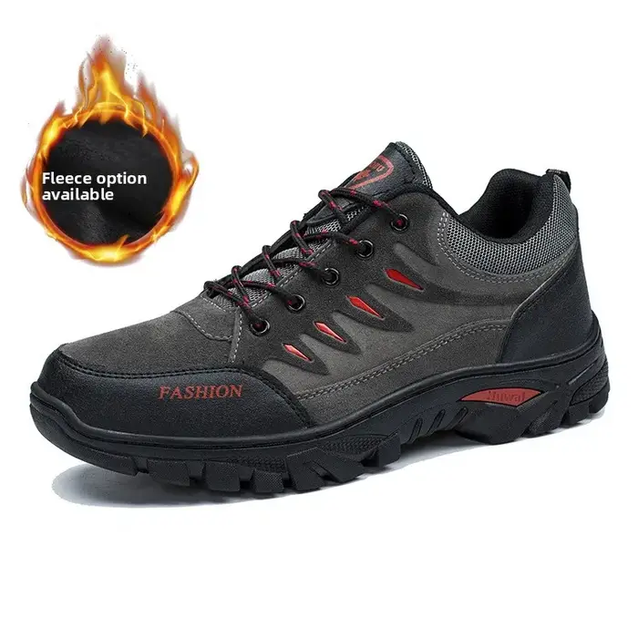 Chaussures d'escalade d'extérieur pour hommes, doublées polaire, nouvelle mode 2026, semelle épaisse, confortables, décontractées, polyvalentes, chaussures de sport en coton