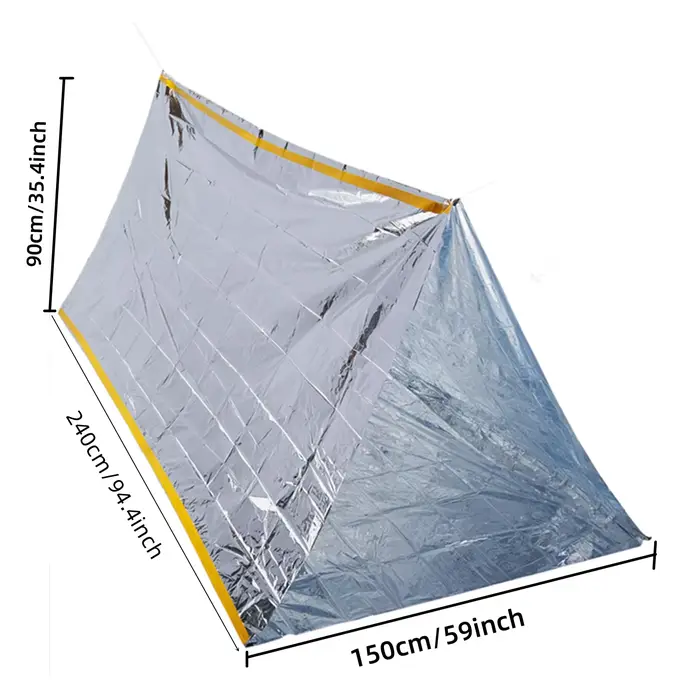 Tente de premiers secours portable pour 2 personnes – Abri d'urgence imperméable et coupe-vent avec couverture en Mylar – Idéal pour le camping