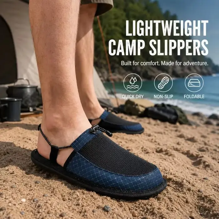 Chaussures de camping ultralégères pliables antidérapantes à séchage rapide portables en EVA pour le camping en plein air, la randonnée, le kayak, le surf, l'hôtel, la plage, hommes et femmes