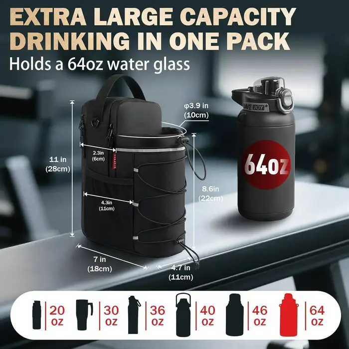 Nouveau sac de sport magnétique pour hommes et femmes – Porte-bouteille à bandoulière avec fixation magnétique |   Porte-bouteille d'eau, pochette de sport, sac bandoulière
