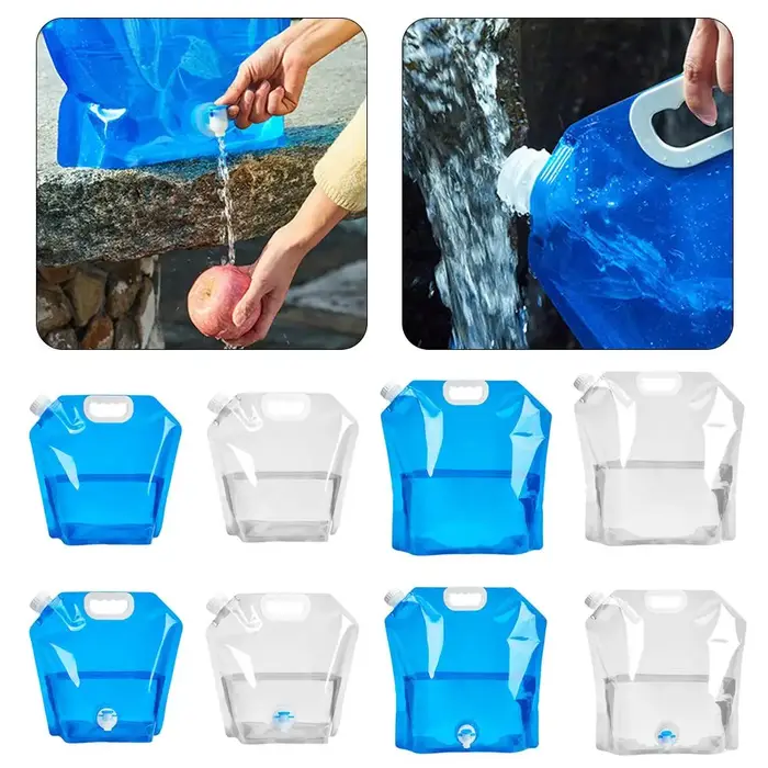 Sac d'Eau Potable Pliable pour Camping en Plein Air, Randonnée, Grande Capacité, Portable, Récipient de Stockage, Épais, C1O4, 5 L, 10L