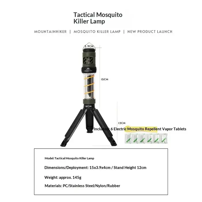 Lampe anti-moustiques MOUNTAINHIKER, lampe de camping multifonctionnelle pour l'extérieur, lampe de 