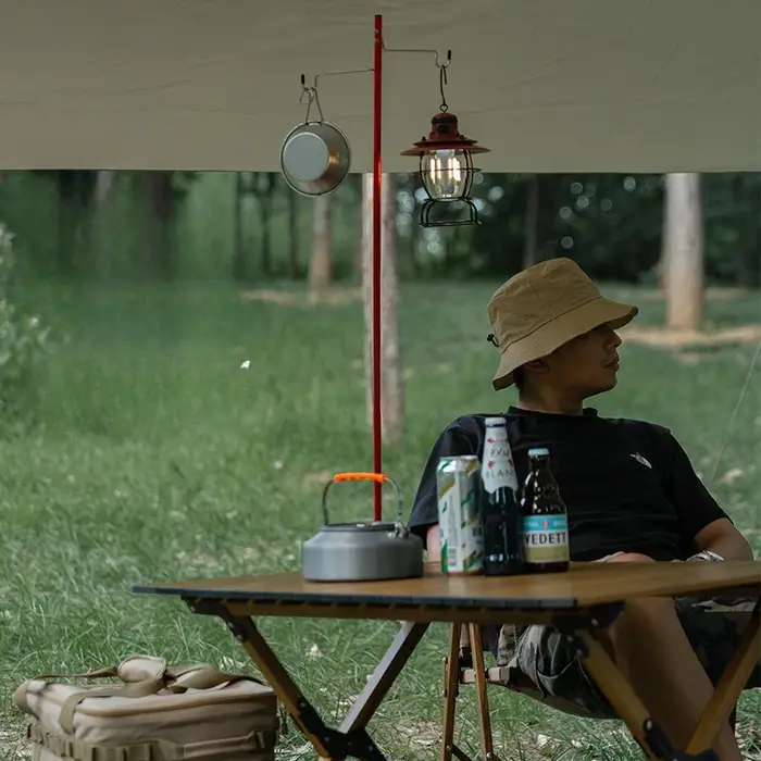Support de lanterne de Camping ultraléger, cintre de lampe de Table Portable détachable, supports d'éclairage, équipement touristique en plein air