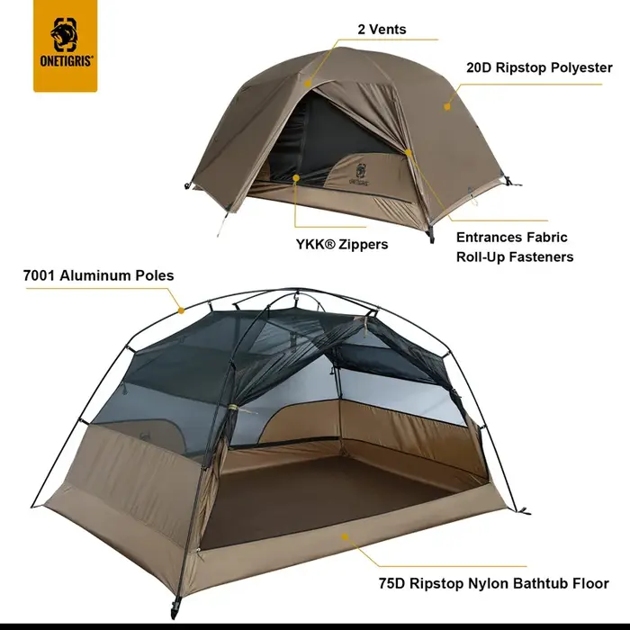 COSMITTO 2.0 tente de Camping pour deux personnes 3 saisons installation facile