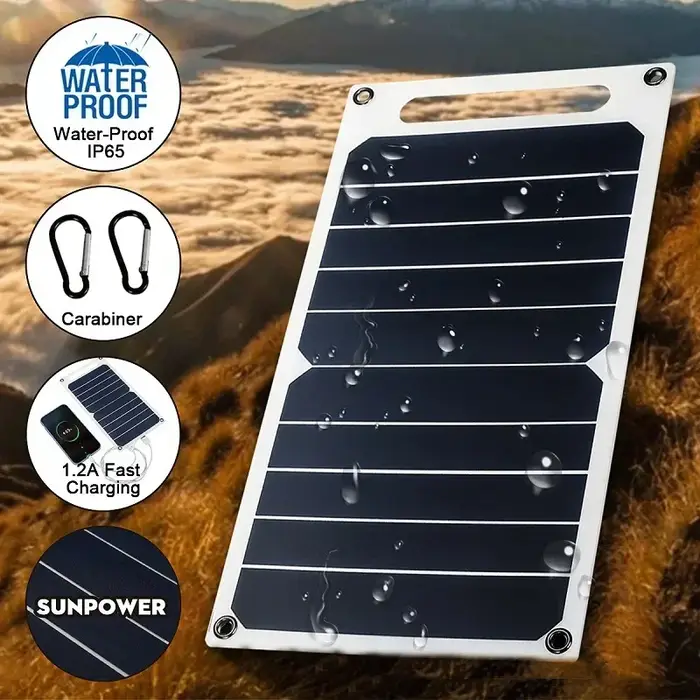 Panneau solaire portable étanche 35W 5V avec USB pour la randonnée en plein air