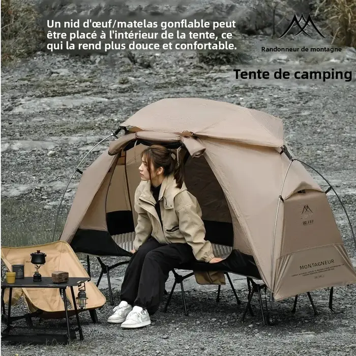 Tente de camping ultra-légère Mountainhiker avec tente intérieure indépendante, abri de tente extérieur imperméable, respirant et anti-moustiques