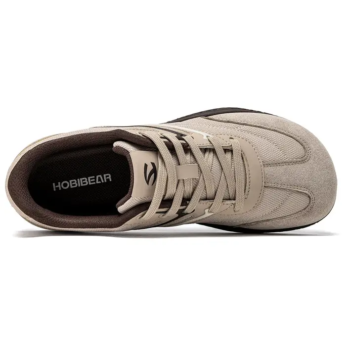 HOBIBEAR Chaussures minimalistes unisexe en cuir synthétique à lacets