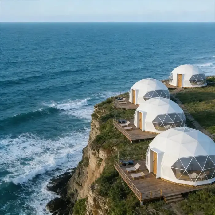 Tentes dôme modulaires préfabriquées pour hôtels