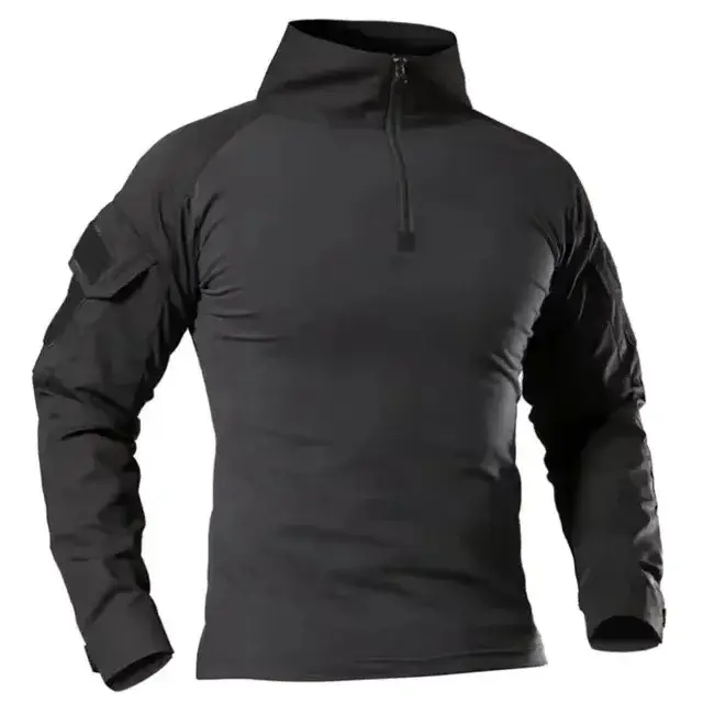 T-shirts de randonnée tactiques en plein air pour hommes, chemise d'escalade de chasse à manches lon