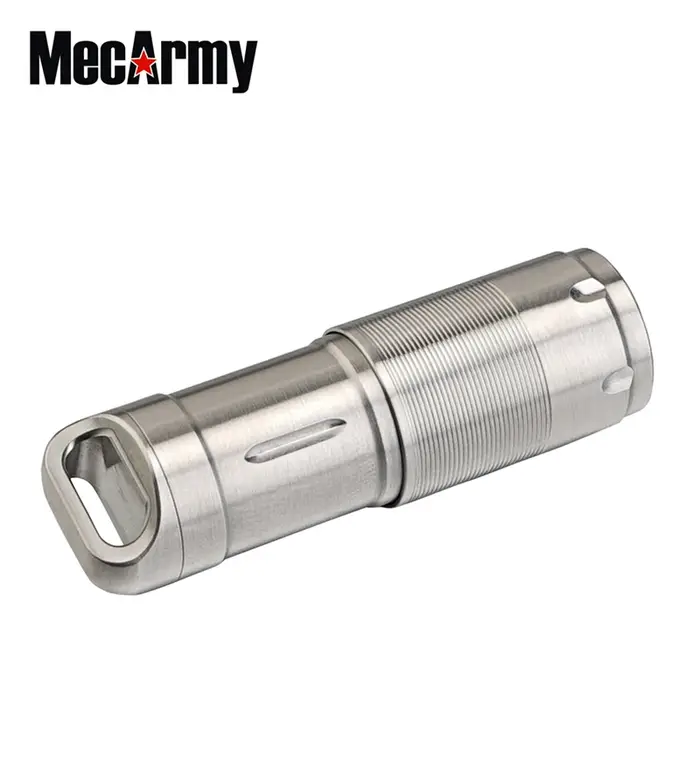 MecArmy X2S porte-clés lumière 130 Lumen USB charge acier inoxydable Mini lampe de poche torche LED 