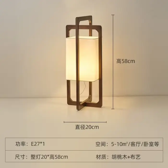Lampe LED verticale autoportante en bois au design nordique moderne, luminaire décoratif d'intérieur