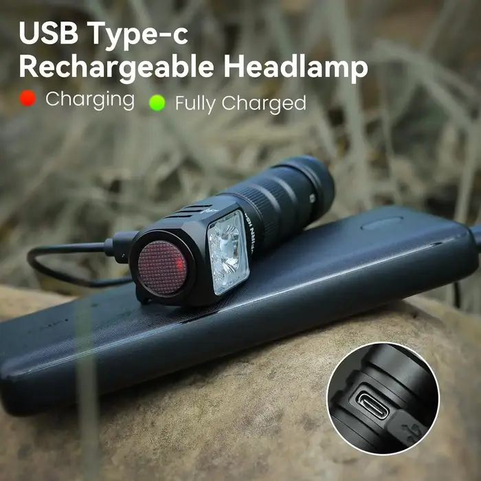 Lampe frontale SOFIRN HS42 2100lm 18650 EDC USB C rechargeable, lampe torche LED SST40 avec aimant p