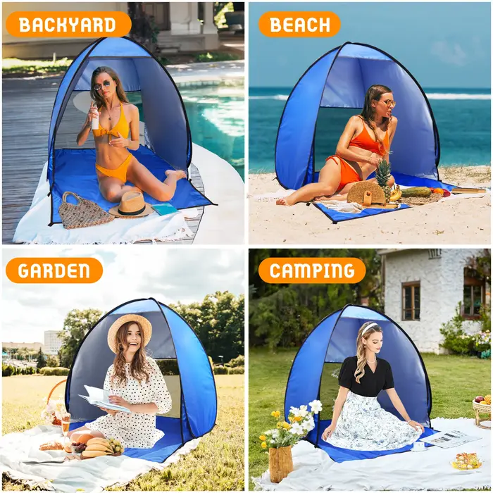 Abri solaire de tente de plage pop-up pour le camping d'été-auvent