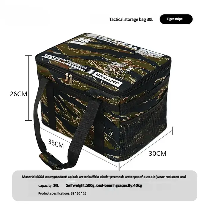 Sac de rangement de Camping tactique 30-42l, boîte pliante isolée, vaisselle de pique-nique étanche,