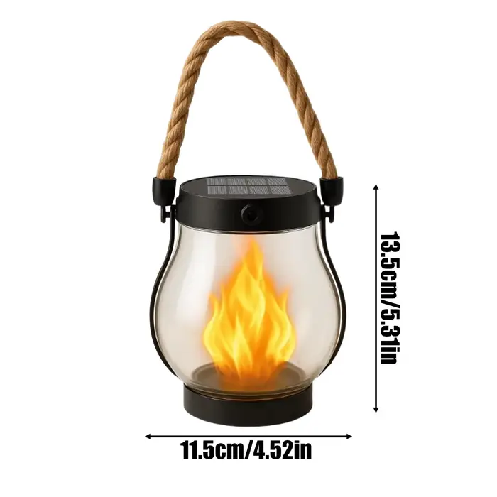 Lanternes solaires d'extérieur, lampe étanche, lanterne solaire à flamme vacillante, chargement USB, décoration d'Halloween pour maison hantée, jardin
