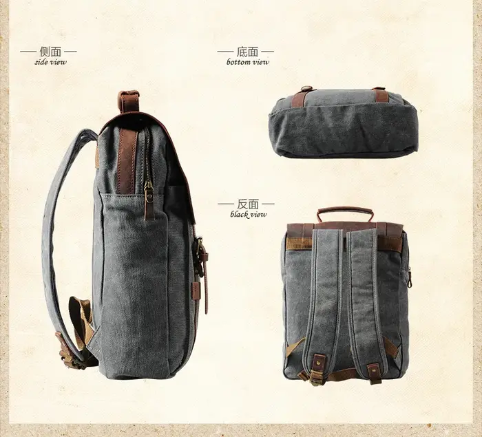 Mode homme sac à dos en cuir militaire toile sac à dos hommes sac à dos femmes école sac à dos sac d'école sac à dos mochila