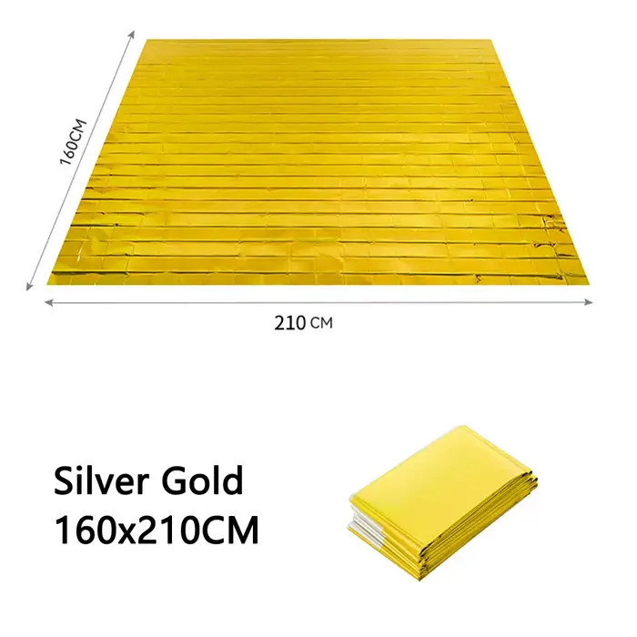 Couverture d'urgence 160x210cm, couverture thermique de survie, imperméable, coupe-vent, couverture