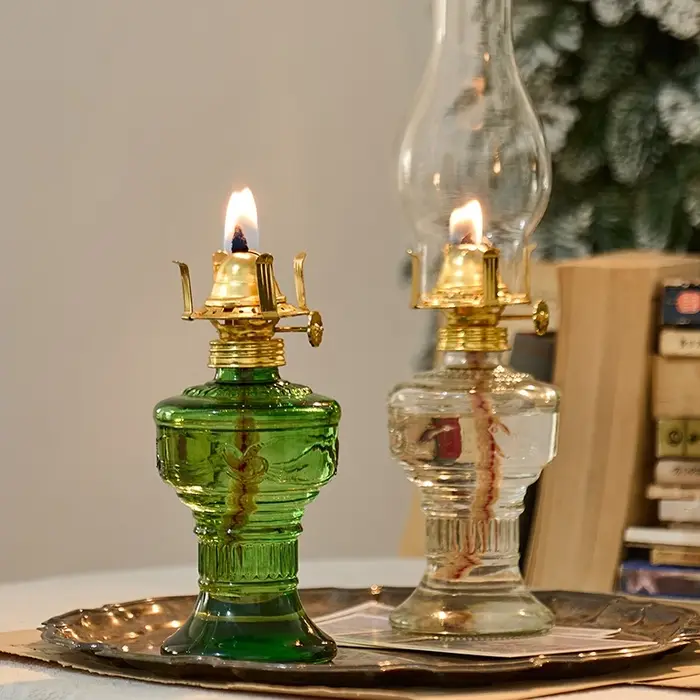 MEMEOKON L555 abat-jour en verre lampe à kérosène mèches vintage décor à la maison éclairage