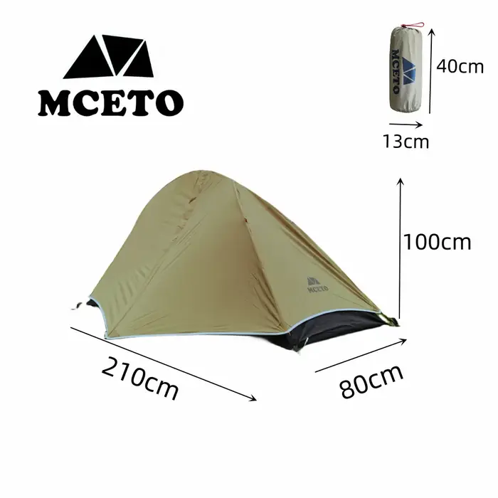Tente de randonnée ultralégère pour une personne avec 2 portes, tente de camping Ripstop, tente légè