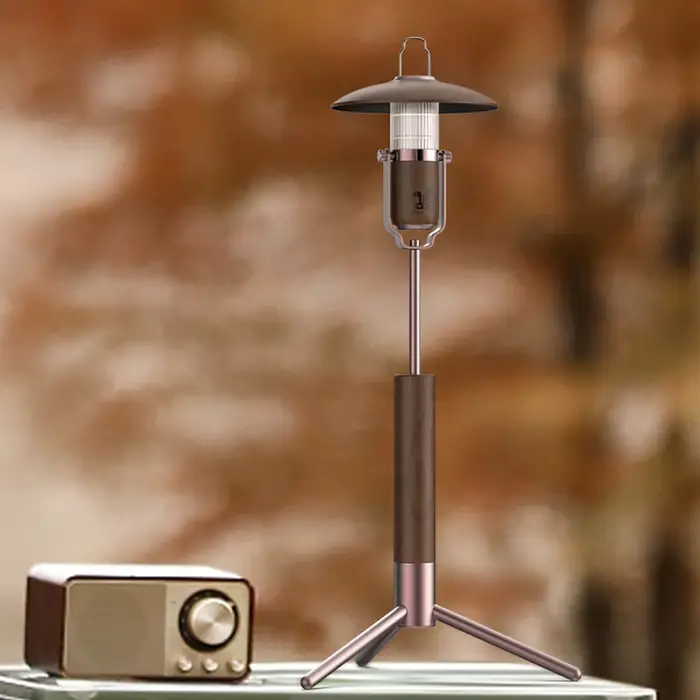 TARKA Camping lanterne lampe en noyer multifonctionnel lumière LED extérieur rétro exquis suspendu atmosphère lumière Camping fournitures