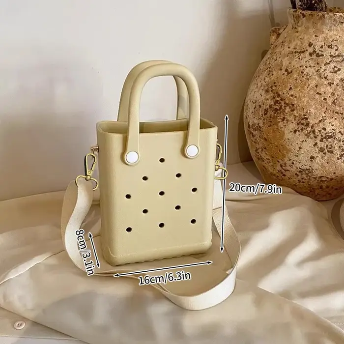 Sac de plage imperméable en EVA, sac de voyage, sac de rangement, sac à main simple de couleur unie,